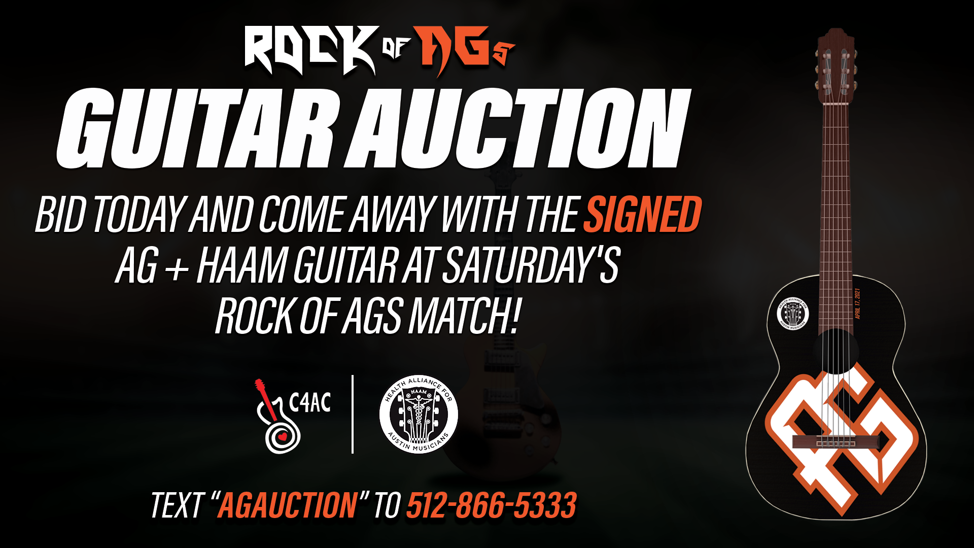 Rock of AGs Guitar Auction:  Bid on The AG + HAAM Guitar Now!