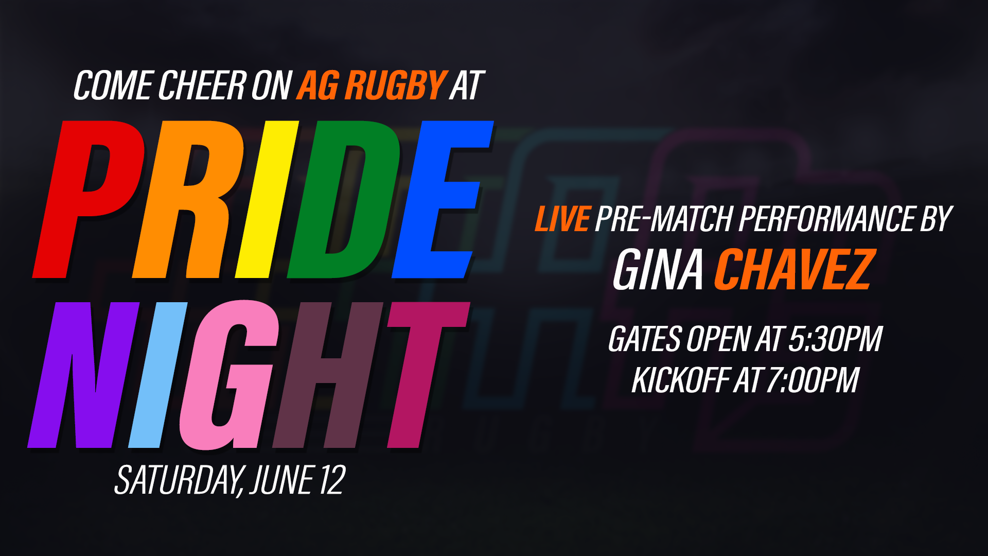 The Final Home Match is PRIDE Night | Saturday June 12th