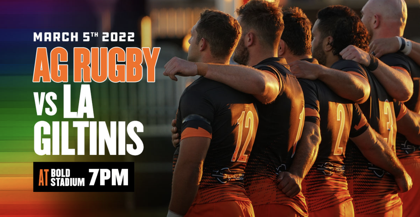AG Rugby Set For Pride Night Saturday Clash With Defending League Champions LA Giltinis